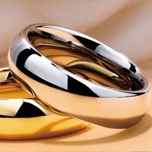 UNISEX Titanium Stainless Steel Ring Arc Simple All-match Ring.
